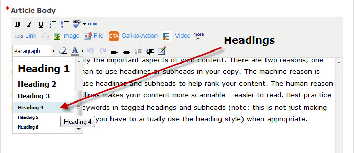headings and h1 tags in blogs