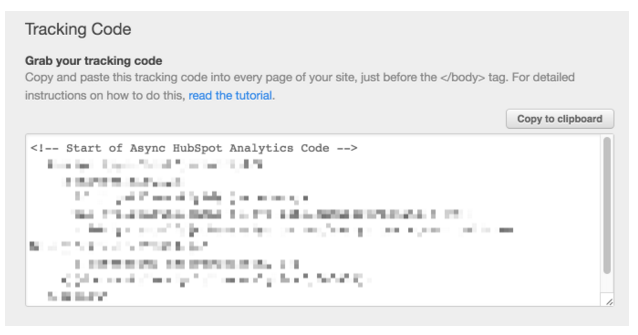 Where to find tracking code in HubSpot